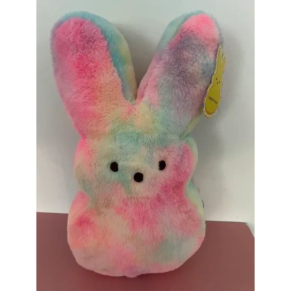 Peeps 16" Tie-Dye Pink Purple Yellow Blue Pastel Rainbow Stuffed Bunny